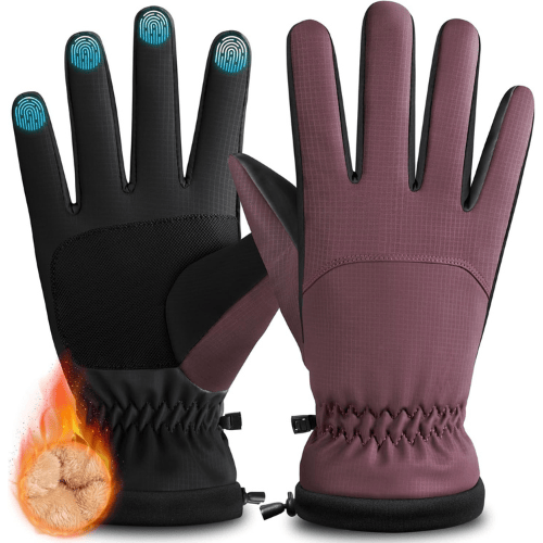 Helmorix Professional Thermal Touchscreen Full Finger Fleece Lined Weather Resistant Performance Riding Safety Gear