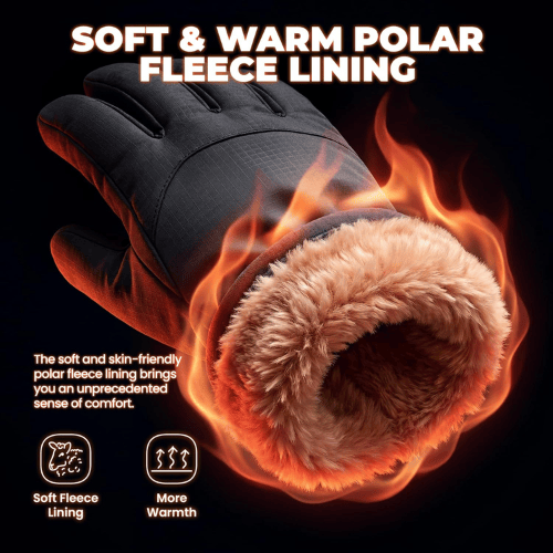 Helmorix Professional Thermal Touchscreen Full Finger Fleece Lined Weather Resistant Performance Riding Safety Gear