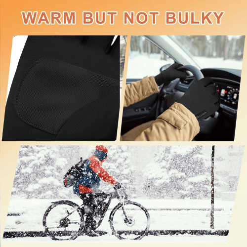 Helmorix Professional Thermal Touchscreen Full Finger Fleece Lined Knit Cuff Performance Riding Safety Gear