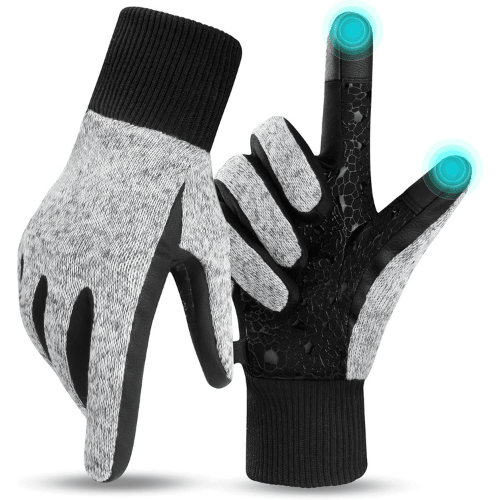 Helmorix Professional Thermal Touchscreen Full Finger Fleece Lined Knit Cuff Performance Riding Safety Gear