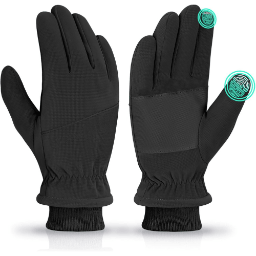 Helmorix Professional Thermal Touchscreen Full Finger Fleece Lined Knit Cuff Performance Riding Safety Gear