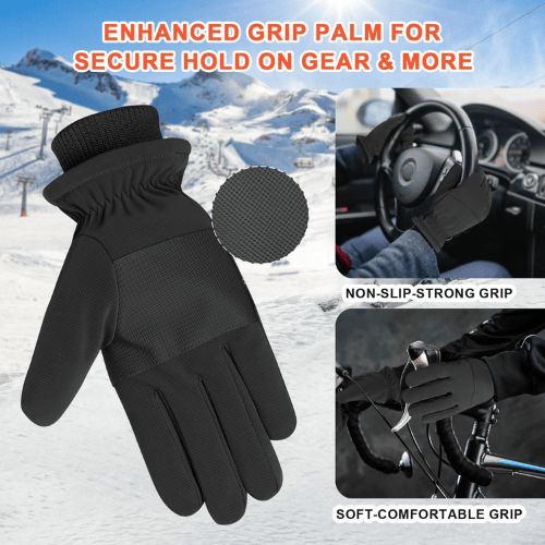 Helmorix Professional Thermal Touchscreen Full Finger Fleece Lined Knit Cuff Performance Riding Safety Gear